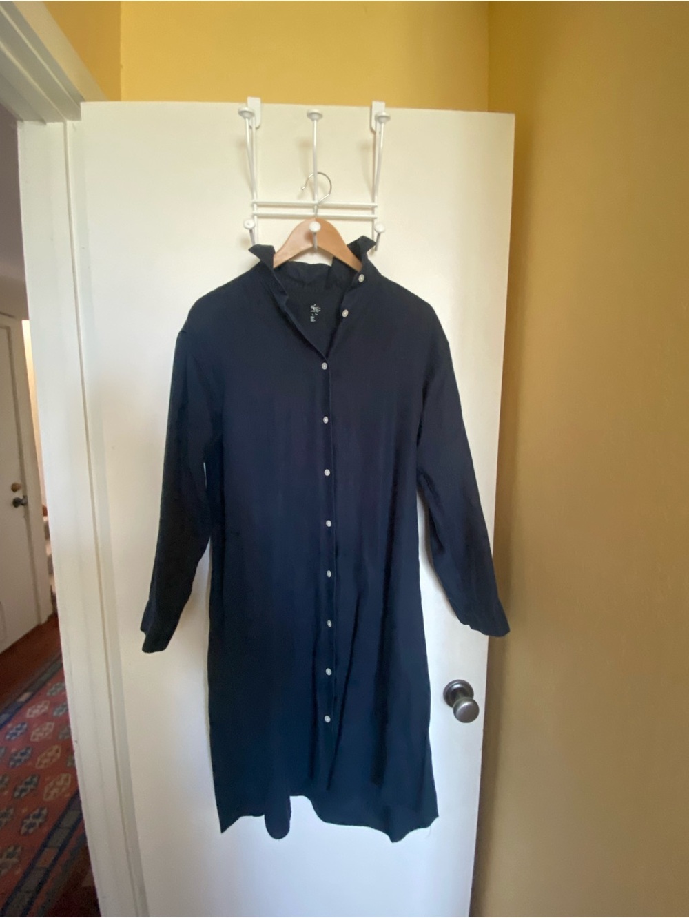 Button-Up Linen Shirt Dress Women’s Medium
